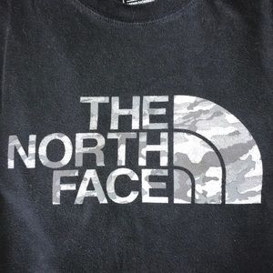 The North Face Black Shirt with Grey Camo Logo